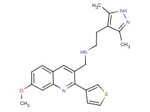 2-(3,5-dimethyl-1H-pyrazol-4-yl)-N-{[7-methoxy-2-(3-thienyl)-3-quinolinyl]methyl}ethanamine