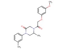 4-[(3-methoxyphenoxy)acetyl]-5-methyl-1-(3-methylphenyl)-2-piperazinone