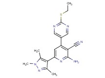 2-amino-4-[2-(ethylthio)pyrimidin-5-yl]-6-(1,3,5-trimethyl-1H-pyrazol-4-yl)nicotinonitrile