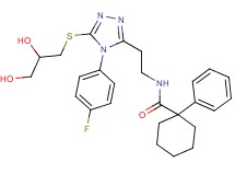 N-{2-[5-[(2,3-dihydroxypropyl)thio]-4-(4-fluorophenyl)-4H-1,2,4-triazol-3-yl]ethyl}-1-phenylcyclohexanecarboxamide