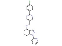 N-{[2-(4-chlorophenyl)-5-pyrimidinyl]methyl}-1-(2-pyridinyl)-4,5,6,7-tetrahydro-1H-indazol-4-amine