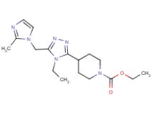 ethyl 4-{4-ethyl-5-[(2-methyl-1H-imidazol-1-yl)methyl]-4H-1,2,4-triazol-3-yl}piperidine-1-carboxylate