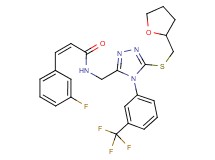 (2Z)-3-(3-fluorophenyl)-N-({5-[(tetrahydro-2-furanylmethyl)thio]-4-[3-(trifluoromethyl)phenyl]-4H-1,2,4-triazol-3-yl}methyl)acrylamide