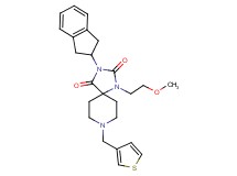 3-(2,3-dihydro-1H-inden-2-yl)-1-(2-methoxyethyl)-8-(3-thienylmethyl)-1,3,8-triazaspiro[4.5]decane-2,4-dione
