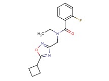 N-[(5-cyclobutyl-1,2,4-oxadiazol-3-yl)methyl]-N-ethyl-2-fluorobenzamide