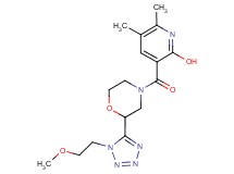 3-({2-[1-(2-methoxyethyl)-1H-tetrazol-5-yl]-4-morpholinyl}carbonyl)-5,6-dimethyl-2-pyridinol