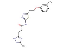 N-{5-[2-(3-methylphenoxy)ethyl]-1,3,4-thiadiazol-2-yl}-3-(3-methyl-1H-1,2,4-triazol-5-yl)propanamide