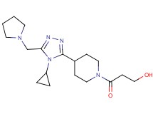3-{4-[4-cyclopropyl-5-(pyrrolidin-1-ylmethyl)-4H-1,2,4-triazol-3-yl]piperidin-1-yl}-3-oxopropan-1-ol