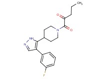1-{4-[4-(3-fluorophenyl)-1H-pyrazol-5-yl]piperidin-1-yl}-1-oxopentan-2-one