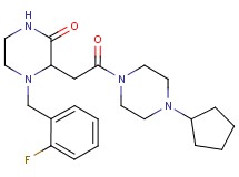 3-[2-(4-cyclopentyl-1-piperazinyl)-2-oxoethyl]-4-(2-fluorobenzyl)-2-piperazinone