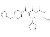 1-cyclopentyl-N-ethyl-4-oxo-5-{[4-(2-thienylmethyl)-1-piperazinyl]carbonyl}-1,4-dihydro-3-pyridinecarboxamide
