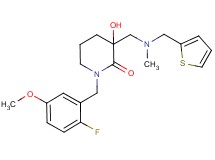 1-(2-fluoro-5-methoxybenzyl)-3-hydroxy-3-{[methyl(2-thienylmethyl)amino]methyl}piperidin-2-one