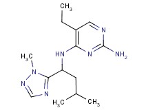 5-ethyl-N~4~-[3-methyl-1-(1-methyl-1H-1,2,4-triazol-5-yl)butyl]pyrimidine-2,4-diamine