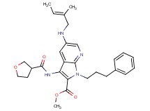 methyl 5-{[(2E)-2-methyl-2-buten-1-yl]amino}-1-(3-phenylpropyl)-3-[(tetrahydro-3-furanylcarbonyl)amino]-1H-pyrrolo[2,3-b]pyridine-2-carboxylate