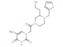 1-{2-[4-(2-furylmethyl)-3-(2-hydroxyethyl)piperazin-1-yl]-2-oxoethyl}-5-methylpyrimidine-2,4(1H,3H)-dione