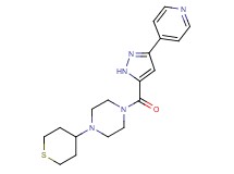 1-[(3-pyridin-4-yl-1H-pyrazol-5-yl)carbonyl]-4-(tetrahydro-2H-thiopyran-4-yl)piperazine