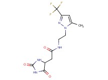 2-(2,5-dioxoimidazolidin-4-yl)-N-{2-[5-methyl-3-(trifluoromethyl)-1H-pyrazol-1-yl]ethyl}acetamide