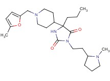 5-{1-[(5-methyl-2-furyl)methyl]-4-piperidinyl}-3-[2-(1-methyl-2-pyrrolidinyl)ethyl]-5-propyl-2,4-imidazolidinedione