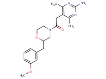 5-{2-[2-(3-methoxybenzyl)-4-morpholinyl]-2-oxoethyl}-4,6-dimethyl-2-pyrimidinamine
