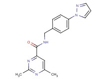 2,6-dimethyl-N-[4-(1H-pyrazol-1-yl)benzyl]pyrimidine-4-carboxamide