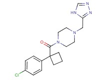 1-{[1-(4-chlorophenyl)cyclobutyl]carbonyl}-4-(4H-1,2,4-triazol-3-ylmethyl)piperazine