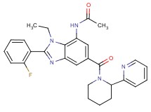 N-(1-ethyl-2-(2-fluorophenyl)-5-{[2-(2-pyridinyl)-1-piperidinyl]carbonyl}-1H-benzimidazol-7-yl)acetamide