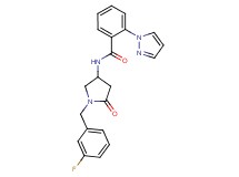 N-[1-(3-fluorobenzyl)-5-oxopyrrolidin-3-yl]-2-(1H-pyrazol-1-yl)benzamide