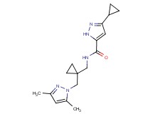 3-cyclopropyl-N-({1-[(3,5-dimethyl-1H-pyrazol-1-yl)methyl]cyclopropyl}methyl)-1H-pyrazole-5-carboxamide