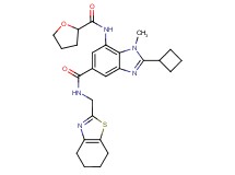 2-cyclobutyl-1-methyl-N-(4,5,6,7-tetrahydro-1,3-benzothiazol-2-ylmethyl)-7-[(tetrahydro-2-furanylcarbonyl)amino]-1H-benzimidazole-5-carboxamide