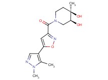 (3S*,4R*)-1-{[5-(1,5-dimethyl-1H-pyrazol-4-yl)isoxazol-3-yl]carbonyl}-4-methylpiperidine-3,4-diol