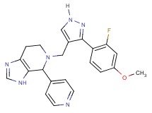 5-{[3-(2-fluoro-4-methoxyphenyl)-1H-pyrazol-4-yl]methyl}-4-(4-pyridinyl)-4,5,6,7-tetrahydro-3H-imidazo[4,5-c]pyridine