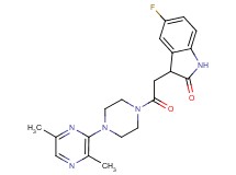3-{2-[4-(3,6-dimethyl-2-pyrazinyl)-1-piperazinyl]-2-oxoethyl}-5-fluoro-1,3-dihydro-2H-indol-2-one trifluoroacetate