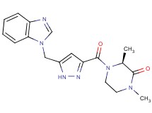 (3S*)-4-{[5-(1H-benzimidazol-1-ylmethyl)-1H-pyrazol-3-yl]carbonyl}-1,3-dimethyl-2-piperazinone