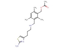 3-({[3-(2-amino-1,3-thiazol-4-yl)propyl]amino}methyl)-2,4,6-trimethylbenzyl acetate