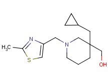 {3-(cyclopropylmethyl)-1-[(2-methyl-1,3-thiazol-4-yl)methyl]-3-piperidinyl}methanol