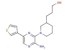 3-{1-[3-amino-6-(3-thienyl)-2-pyrazinyl]-3-piperidinyl}-1-propanol trifluoroacetate (salt)