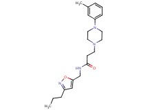 3-[4-(3-methylphenyl)-1-piperazinyl]-N-[(3-propyl-5-isoxazolyl)methyl]propanamide