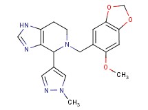 5-[(6-methoxy-1,3-benzodioxol-5-yl)methyl]-4-(1-methyl-1H-pyrazol-4-yl)-4,5,6,7-tetrahydro-1H-imidazo[4,5-c]pyridine