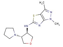 1,3-dimethyl-N-[(3R*,4R*)-4-pyrrolidin-1-yltetrahydrofuran-3-yl]-1H-pyrazolo[3,4-d][1,3]thiazol-5-amine