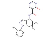 N-[6,6-dimethyl-1-(2-methylphenyl)-4,5,6,7-tetrahydro-1H-indazol-4-yl]-6-oxo-1,6-dihydropyrimidine-5-carboxamide