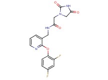 N-{[2-(2,4-difluorophenoxy)pyridin-3-yl]methyl}-2-(2,4-dioxoimidazolidin-1-yl)acetamide