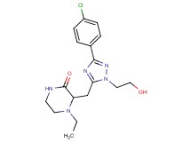 3-{[3-(4-chlorophenyl)-1-(2-hydroxyethyl)-1H-1,2,4-triazol-5-yl]methyl}-4-ethylpiperazin-2-one