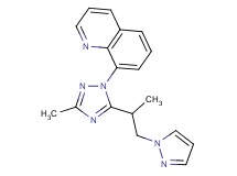 8-{3-methyl-5-[1-methyl-2-(1H-pyrazol-1-yl)ethyl]-1H-1,2,4-triazol-1-yl}quinoline