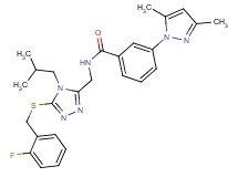 3-(3,5-dimethyl-1H-pyrazol-1-yl)-N-({5-[(2-fluorobenzyl)thio]-4-isobutyl-4H-1,2,4-triazol-3-yl}methyl)benzamide
