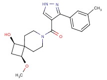 (1R*,3S*)-3-methoxy-7-{[3-(3-methylphenyl)-1H-pyrazol-4-yl]carbonyl}-7-azaspiro[3.5]nonan-1-ol