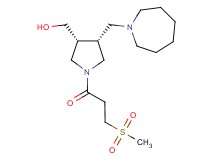 {(3R*,4R*)-4-(1-azepanylmethyl)-1-[3-(methylsulfonyl)propanoyl]-3-pyrrolidinyl}methanol