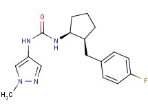 N-[(1S*,2S*)-2-(4-fluorobenzyl)cyclopentyl]-N'-(1-methyl-1H-pyrazol-4-yl)urea