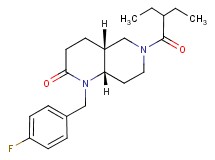 (4aR*,8aS*)-6-(2-ethylbutanoyl)-1-(4-fluorobenzyl)octahydro-1,6-naphthyridin-2(1H)-one