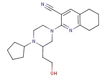 2-[4-cyclopentyl-3-(2-hydroxyethyl)-1-piperazinyl]-5,6,7,8-tetrahydro-3-quinolinecarbonitrile