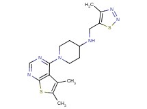 1-(5,6-dimethylthieno[2,3-d]pyrimidin-4-yl)-N-[(4-methyl-1,2,3-thiadiazol-5-yl)methyl]piperidin-4-amine